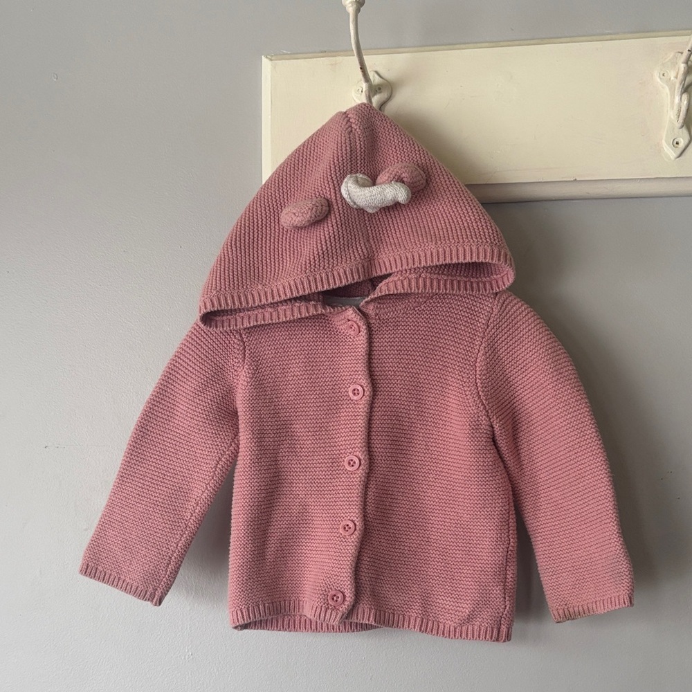 Carter’s Pink Unicorn Knit Hoodie Cardigan 12 Months